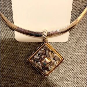 necklace pendant Women’s Silver gold accent with matching earrings